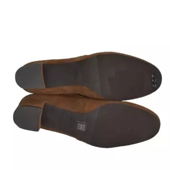 $650 Stuart Weitzman Sofia Block Heel Suede Sock Boots ESPRESSO STRETCH 12 (PB26 - Picture 6 of 8